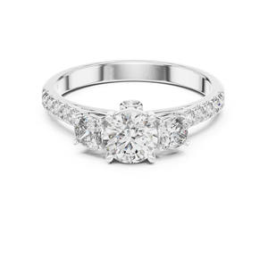 14K Solid Gold Lab Diamond Engagement <b>Ring</b> Vintage Inspired Round Cut Diamond Cluster for <b>Wedding</b> Occasions - Product Image 2