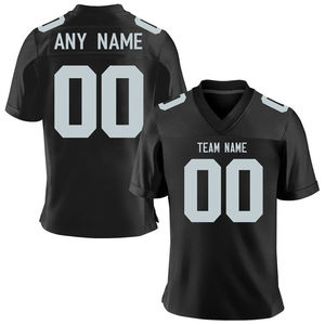 Maillot personnalisé noir gris personnalisé imprimé nom de l'équipe numéro adulte enfants respirant athlétique maillot de football américain - Product Image 5