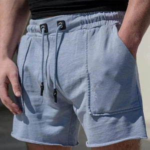 Pantalones Cortos Deportivos Profesionales de Peso Pesado de 280 g, Lavados a la Moda, Transpirables, de Secado Rápido, con Cintura Elástica Sólida, Pantalones Cortos Casuales de Gimnasio para Hombre - Product Image 1