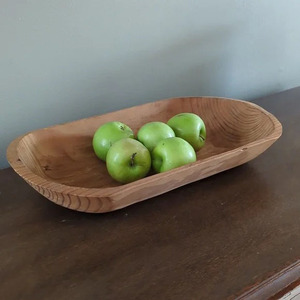 Bol de cuisine oblong en bois de manguier 100 pièces ensemble finition naturelle qualité impressionnante maison Table plat assiette assiette - Product Image 3