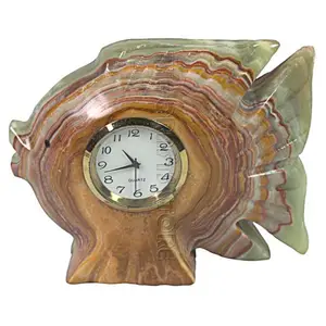 Reloj de mesa de decoración del hogar clásico moderno de lujo para el hogar y la Oficina Decoración Animal figurita reloj Onyx relojes de mármol