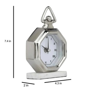 High Quality Silver Finished Modern Eco-Friendly Italian <b>Table</b> Clock Tabletop Decorative Show Pieces for Home Living Room Office - Product Image 4