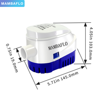 Pompe de cale submersible 12V DC 600-1100 GPH pour bateau et yacht avec interrupteur intégré