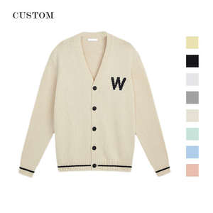 Customized <b>Men's</b> Jacquard Cotton Sweater <b>With</b> Skull Pattern Intarsia Single Breasted <b>Pocket</b> Knitted <b>Cardigan</b> - Product Image 6