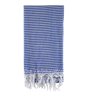 ROYAL PESHTEMAL Dark Blue Strippy Turkish <b>Towel</b> <b>Hammam</b> Pestemal <b>Towel</b> Direct From Factory Beach <b>Towel</b> Fouta Pareo Turkish Made - Product Image 5