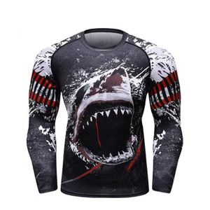 Custom Logo Long Sleeve Rash Guard with UPF 50+ UV Sun Protection for Men's Compression Shirt Quick Dry <b>Surf</b> Swim Tops Rashguard - Product Image 2