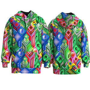 Sweat à capuche surdimensionné teint uni imprimé personnalisé avec poche kangourou Sweat-shirt unisexe en coton écologique confortable au quotidien - Product Image 2