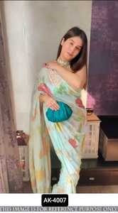 Dernière Georgette Saree Tissu Usure Fil Séquence Travail Banglory Soie Plaine Blouse Matériel pour Party Wear Fonction Indian - Product Image 6