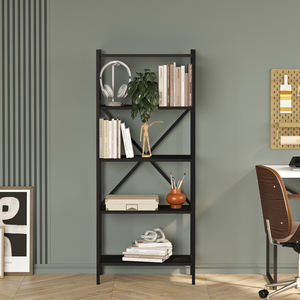 Librería de Metal Londres negra de 5 niveles de alta calidad, almacenamiento de muebles modulares de estilo europeo para hoteles, salas de estar, estilo moderno - Product Image 3