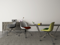 Chaise de bureau OMNI à vérin à gaz, chaise de travail ergonomique avec soutien lombaire pour événements et réunions
