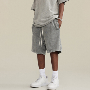 กางเกงขาสั้นผ้าฝ้ายซับเหงื่อสำหรับผู้ชายกางเกงขาสั้นซักกรดของผู้ชายกางเกงขาสั้นผ้าคอตตอนซักพิมพ์ลายแบบกำหนดเองวัสดุที่ดีที่สุดทำจากอุตสาหกรรมภาษี - Product Image 3