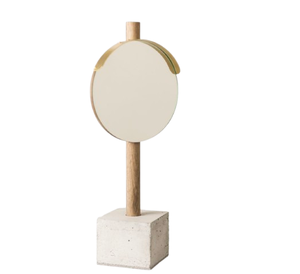 Ensemble de deux miroirs de bureau ronds en bois minimalistes avec miroir de coiffeuse pour maquillage prix de gros - Product Image 2