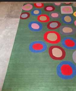 Cercle rond en laine touffetée en soie brodée à la main de haute qualité pour salon chambre chambre d'enfants - Product Image 1