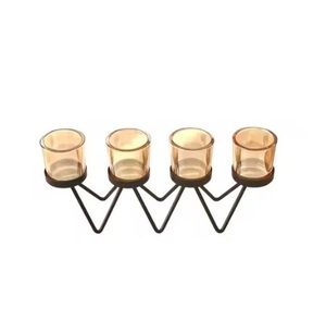 Bulk metal votive candle holders in gold, <b>vintage</b>, and modern styles perfect for weddings and <b>outdoor</b> decoration - Product Image 1