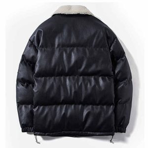 2024 hiver haute qualité PU doudoune pour hommes personnalisé utilitaire bulle manteau avec col montant High Street Style - Product Image 2