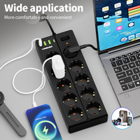 Multiprise portable VINISEM avec protection contre les surtensions - 10 prises, 2 ports USB-A et 2 ports Type-C, câble de 2 m