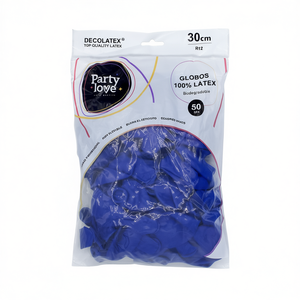 Palloncini in Lattice Party Love 30cm R12 Blu Navy 50pz Biodegradabili per Decorazioni Festa - Product Image 2