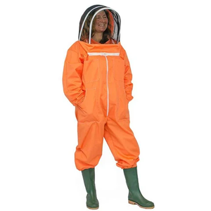 Combinaison complète pour l'apiculture avec capuche en voile rond Combinaison de protection anti-piqûre en coton respirant pour le travail du rucher - Product Image 3