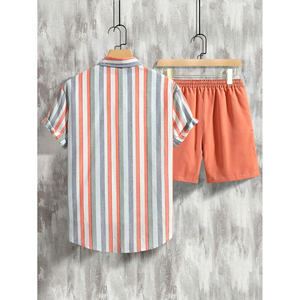 Moda informal cuello redondo estampado personalizado nuevos conjuntos cortos conjunto de dos piezas ropa de verano para mujer 2024 recién llegados conjunto de verano para mujer - Product Image 3