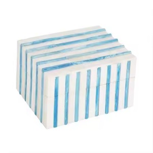 กล่องไม้ใส่ของศิลปะพื้นบ้านทำด้วยมือสุดหรูลายกระดูกและเรซินสำหรับงานฝีมือ - Product Image 5