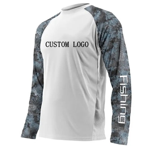 Impresión por sublimación transpirable Uv pesca Camisas manga larga pesca camisas para hombres protección Uv poliéster pesca camiseta - Product Image 4