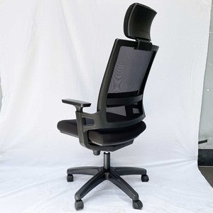 HOM1085-02 Chaise de bureau ergonomique pivotante avec dossier en maille et appui-tête, chaise de personnel minimaliste réglable pour la maison, le bureau ou l'atelier, en tissu durable avec mousse PU - Product Image 4