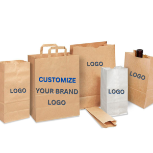 ถุงกระดาษคราฟท์สีขาวธรรมดาเป็นมิตรกับสิ่งแวดล้อมบรรจุภัณฑ์แบบด้ามจับฟรีสำหรับขายปลีกช็อปปิ้งและของขวัญพร้อมโลโก้ตามสั่ง - Product Image 6