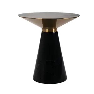 블랙 콘 유리 금속 탑 커피 테이블 럭셔리 가구 소파 사이드 테이블 거실 공간 도매 가격 가구