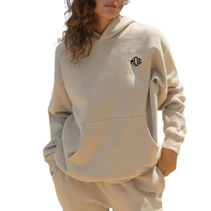 Sudadera con Capucha Extra Grande de Felpa de Algodón de Corte Holgado para Mujer, Estilo Casual Urbano para Producción al por Mayor con Detalle MOE - Product Image 1