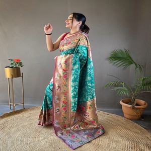 Designer Fancy Trend ing Outfit Hot Selling Best Lucknowi Konzept Weben <span class=keywords><strong>Saree</strong></span> Frau Mode Exporteur - Product Image 1