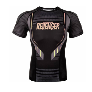 เสื้อรัดกล้ามเนื้อ BJJ แบบสั่งทำขายส่ง ดีไซน์ได้ตามต้องการ สำหรับทั้งชายและหญิง แขนสั้น ผลิตจากผ้าสแปนเด็กซ์/โพลีเอสเตอร์ 240 กรัม พิมพ์ลายด้วยความร้อน แห้งเร็ว ระบายอากาศได้ดี - Product Image 4