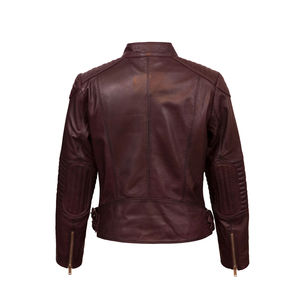 Chaqueta de Cuero Genuino y Lona para Mujer, Elegante, de la Mejor Calidad, Personalizable, Transpirable, Resistente al Viento, Ecológica, Teñida en Color Liso - Product Image 5