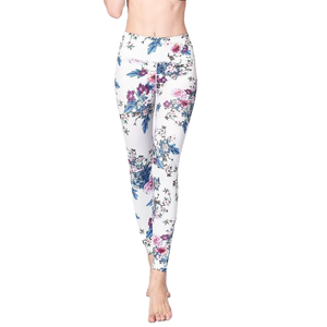 Leggings de yoga à taille haute à imprimé floral pour femmes, pantalons de sport longs, extensibles, respirants, en spandex et polyester - Product Image 3