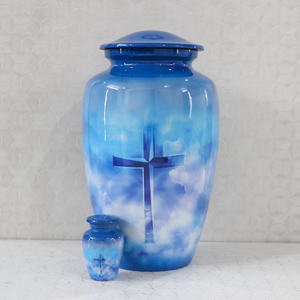 Urnas de Cremación de Alta Calidad con Diseño Moderno de Cruz de Hiedra, Urnas Redondas de Metal Hechas a Mano de 10 Pulgadas para Cenizas Humanas, Mascotas y Funerales - Product Image 2