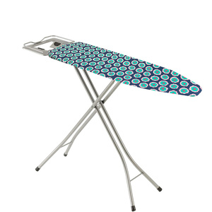 Asse da stiro pieghevole 130x33x86 cm con poggiatesta in ferro e copriasse blu/verde/rosa-asse da stiro Premium - Product Image 1