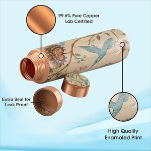 100% Pure Hammered <b>Copper</b> <b>Water</b> <b>Bottle</b> 1000ml with Lid Drinkware <b>Water</b> <b>Bottle</b> from Indian Supplier - Product Image 6