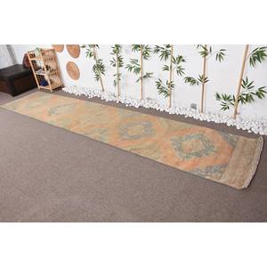 Alfombra turca Vintage Bohemia, diseño de retazos naranja y azul, estilo clásico rectangular de 9x12 para entrada, Material de lana, respaldo de látex - Product Image 3