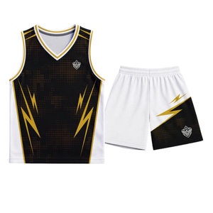 Custom Mens Summer Basketball Jersey Set Sleeveless V-neck Tank <b>Top</b> Shorts Quick Dry Breathable <b>Mesh</b> Team Sports Uniform - Product Image 1