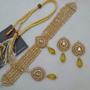 ชุดเครื่องประดับงานแต่งชุบทองอินเดียอินเทรนด์เครื่องประดับเจ้าสาวปากีสถานสร้อยคอและต่างหูแบบแฟชั่น - Product Image 2