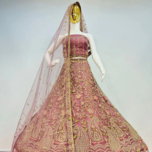 Nueva colección Estilo tradicional Heavy Net Bridal Lehenga Choli con Jarkan Stone Jaal Dupatta y blusa de diseñador en 6 colores - Product Image 1