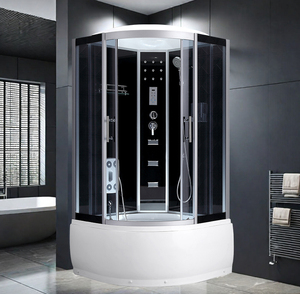Usine <span class=keywords><strong>90x90</strong></span> cm cabine de <span class=keywords><strong>douche</strong></span> en forme d'éventail porte coulissante panneau de commande en verre trempé porte de <span class=keywords><strong>douche</strong></span> plateau bas salle de <span class=keywords><strong>douche</strong></span> - Product Image 4