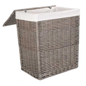 Cesta de lavandería de mimbre antiguo Slim Wash Panier À Linge En Osier - Product Image 5
