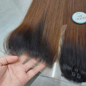 Ombre Color hueso recto doble dibujado virgen vietnamita paquetes de cabello humano con cierre paquetes de cabello virgen con cierre - Product Image 4