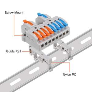 Conector de Cable de Cobre Automotriz, 600V, Divisor de Conductor Rápido, Bloques de Terminales de Cable LED Enchufables, Conexión Montable en Riel - Product Image 6