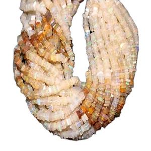 โอปอลเอธิโอเปียธรรมชาติเส้นยาว16 ",ลูกปัดพลอยทรงสี่เหลี่ยม Heishi เรียบขนาด4มม. สำหรับการทำเครื่องประดับ - Product Image 1