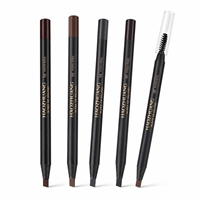 Lápiz de cejas profesional de marca privada, pluma de contorno de cejas resistente al agua, lápiz de cejas con cepillo