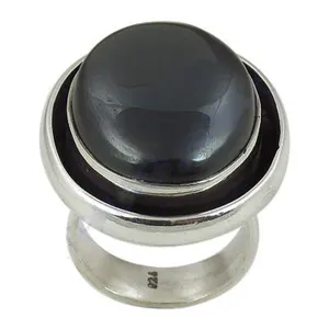 Anillo de Cóctel de Plata 925 con Ónix, Engaste de Bisel, Joyería Clásica, Unisex, para Uso Diario - Product Image 1