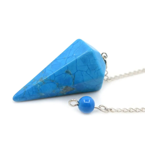Haute qualité cône turquoise howlite pendule cristal naturel pierres précieuses cône à facettes pendule de radiesthésie pour pendules de guérison Reiki - Product Image 3