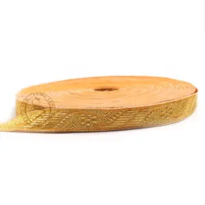 Ribete de Trenza Dorada Estrecha con Patrón Chevron para Uniformes Marítimos |   Ribete Dorado de Encaje para Uniformes Ceremoniales - Product Image 1