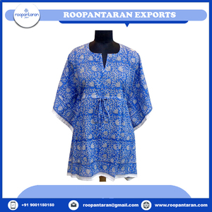 Hot Selling Indian Manufacturer Printed <b>Kaftan</b> Free Size 100% Cotton Hand Block Printed Beautiful Beach <b>Kaftans</b> for Sale - Product Image 6
